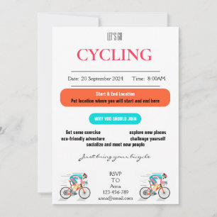 Let's Go Cycling Invitation Kaart