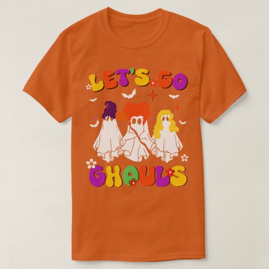 Lets Go Ghouls Retro Halloween Witch  Spook T-shirt (Design voorkant)