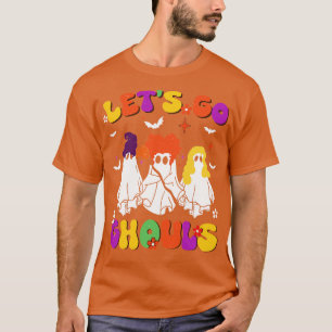 Lets Go Ghouls Retro Halloween Witch  Spook T-shirt