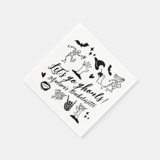 Let's Go Ghouls Spooky Whimsical Bachelorette Servet (Hoek)
