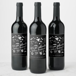 Let's Go Ghouls Spooky Whimsical Bachelorette Wijn Etiket