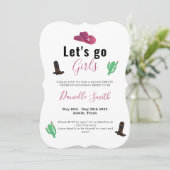 Let's Go Girls Austin Texas Cowgirl Bachelorette Kaart (Staand voorkant)