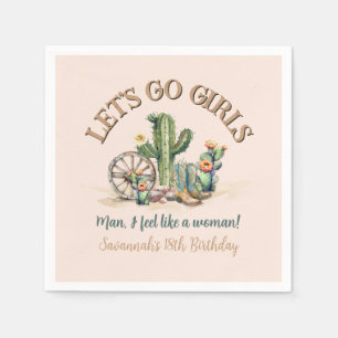 Lets Go Girls Cowgirl Rodeo Custom Blush Pink Servet