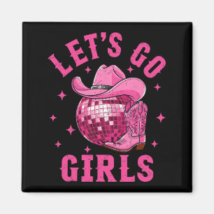 Let's Go Girls Western Cowgirl Boot Pet Disco Bach Magneet