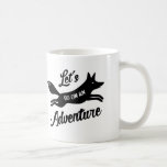 Let's Go On An Adventure White Mug<br><div class="desc">Let's Go On An Adventure with black fox</div>