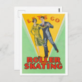 "Let's Go Roller Skating" Briefkaart (Voorkant / Achterkant)