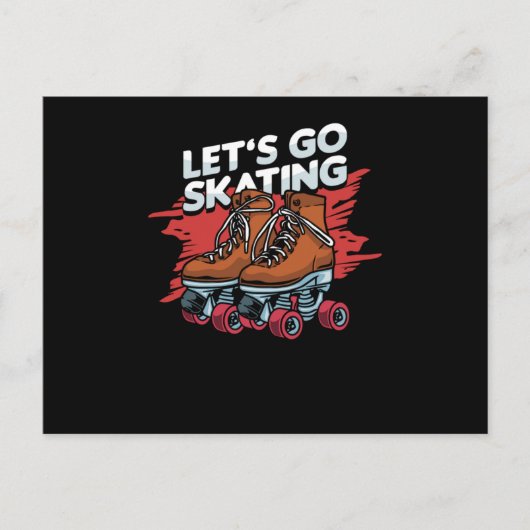 Lets Go Skating Inline Skater Roller Skates Gift Briefkaart (Voorkant)