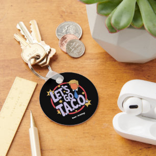 Let's Go Taco Funny Design Bold Quote Mannen & Vro Sleutelhanger