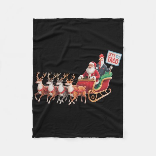 Let's Go Taco - Grappige Sleigh Ride Met Sinterkla Fleece Deken (Voorkant)