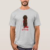 Let's Go! Walk Irish Water Spaniel Dog (liver 1) T-shirt (Voorkant)