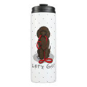 Let's Go! Walk Irish Water Spaniel Dog (liver 1) Thermosbeker (Voorkant)