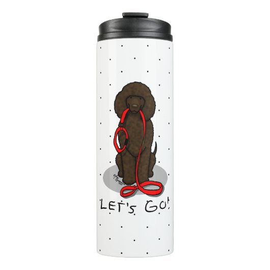Let's Go! Walk Irish Water Spaniel Dog (liver 1) Thermosbeker (Voorkant)