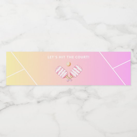 Let's Hit the Court Pickleball 30th Birthday Party Waterfles Etiket (Enkel label)