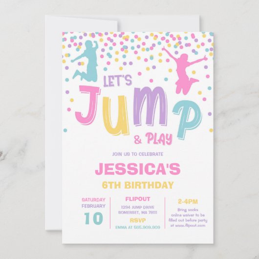 Let's Jump and Play Birthday Party Invitation (Devant)