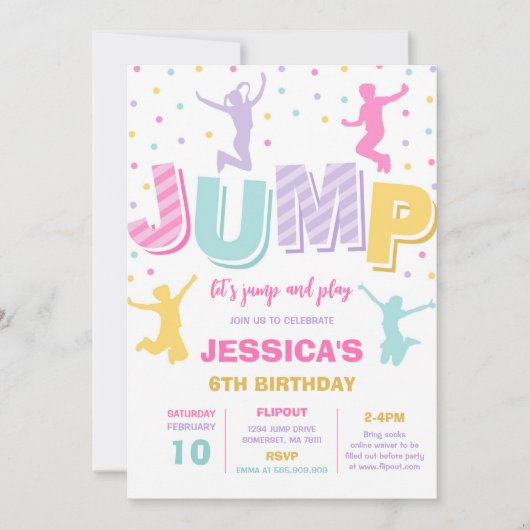 Let's Jump and Play Birthday Party Invitation (Devant)