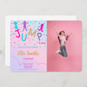 Let's Jump Foto Uitnodiging (Voorkant / Achterkant)