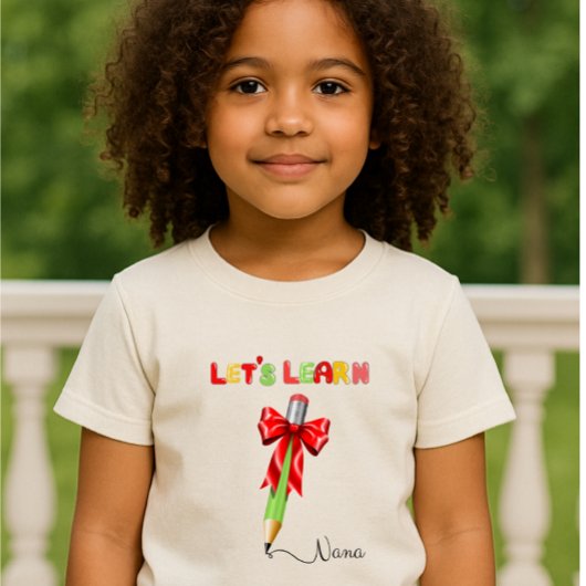 Let's Learn" T-shirt – gepersonaliseerd met Jouw n
