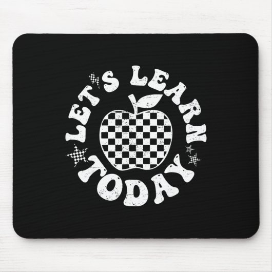 Let's Learn Today Checkered Apple Ck To School Tea Muismat (Voorkant)