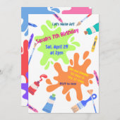 Lets Make Art kleurrijk verjaardagsfeestje Kaart (Voorkant / Achterkant)