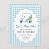 Let's Par - Le Golf Invitation de fête d'anniversa (Devant / Derrière)