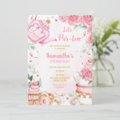 Let's Par-tea Birthday Tea Party Invitation (Debout devant)