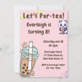 Let's Par-Tea Bubble Tea Birthday Invitation (Devant)
