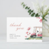 Let's Par-tee Golf Baby Shower Bedankkaart (Staand voorkant)