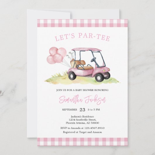 Let's Par-tee Golf Baby Shower Invitation (Devant)