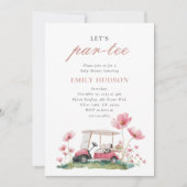 Let's Par-tee Golf Baby Shower Kaart (Voorkant)