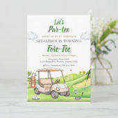 Let's Par Tee Golf Birthday Invitation (Debout devant)