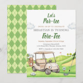 Let's Par Tee Golf Birthday Invitation (Devant / Derrière)