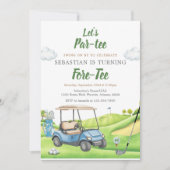 Let's Par Tee Golf Birthday Invitation (Devant)