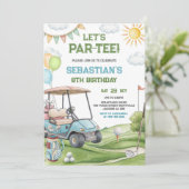 Let's Par Tee Golf Birthday Invitation (Debout devant)