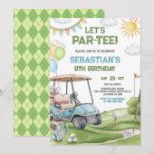 Let's Par Tee Golf Birthday Invitation (Devant / Derrière)
