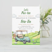 Let's Par Tee Golf Birthday Invitation (Debout devant)