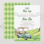 Let's Par Tee Golf Birthday Invitation (Devant / Derrière)