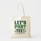 Let's Par-tee Golf Party Customized Golf Birthday Tote Bag (Voorkant)