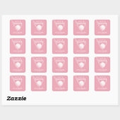 Let's Par-tee Golf Theme Birthday Pink Vierkante Sticker (Vel)