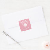 Let's Par-tee Golf Theme Birthday Pink Vierkante Sticker (Envelop)