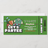Lets Partee - Golf Birthday Ticket Invitation (Devant)