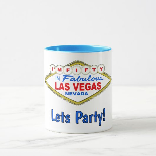 Lets Party 50th Vegas Mug (Centre)