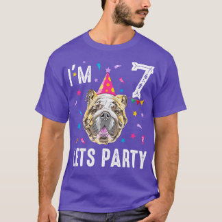 Lets Party 7e verjaardag met Engelse bulldog T-shirt