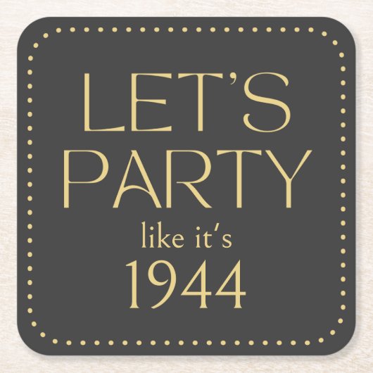 Let's Party 80e Verjaardag Party Onderzetters (Voorkant)