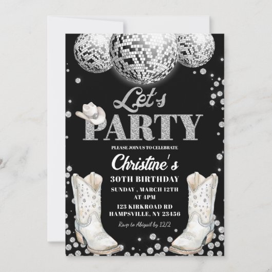 Let's Party discoballaarzen Verjaardagsfeest Kaart (Voorkant)