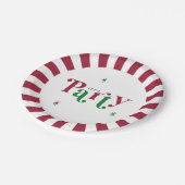 Let's Party Festive Retro Whimsical Red and Green Papieren Bordje (Gekanteld)
