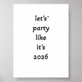 Let's party like it's 2026 - minimalistic poster (Devant)
