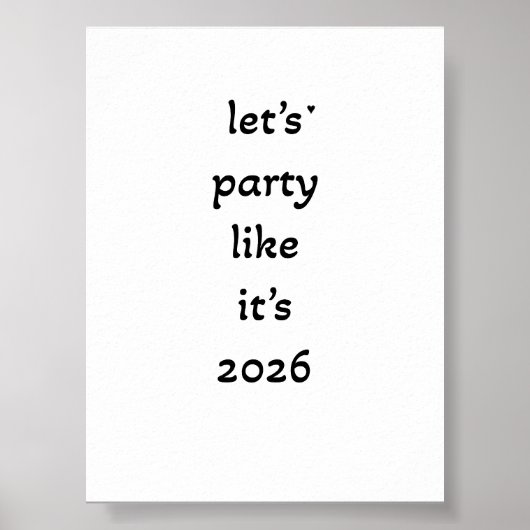 Let's party like it's 2026 - minimalistic poster (Devant)