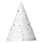 LETS PARTY  partij felle kleuren sprenkelingen Feesthoedjes (Achterkant)