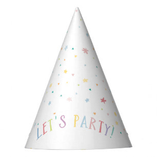 LETS PARTY partij pastel kleuren sprenkelingen Feesthoedjes