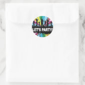 Lets Party Ronde Sticker (Tas)